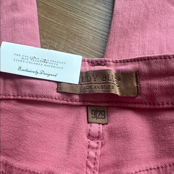 Judy Blue Pink Wide Leg Jeans with Patchwork - Picture 3 of 5